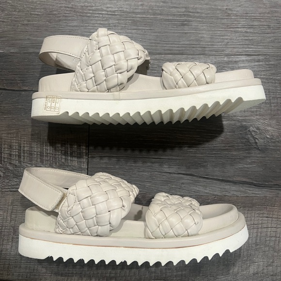 Homers Tubular Ivory Neutral Braided Sandals Ankle Strap Size 36 Reg. $375 - Picture 2 of 13